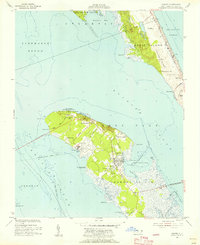 1953 Map of Manteo, NC, 1956 Print