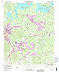 preview thumbnail of historical topo map of McDowell County, NC in 1993