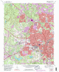 Download a high-resolution, GPS-compatible USGS topo map for Raleigh West, NC (1991 edition)