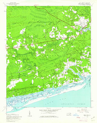 1943 Map of Shallotte, 1962 Print