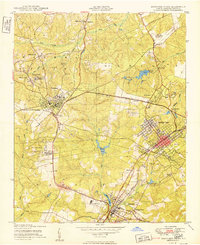 Download a high-resolution, GPS-compatible USGS topo map for Southern Pines, NC (1950 edition)