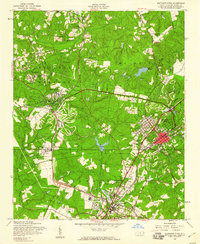 1957 Map of Southern Pines, NC, 1960 Print