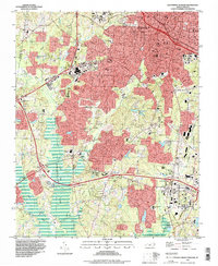 Download a high-resolution, GPS-compatible USGS topo map for Southwest Durham, NC (1998 edition)