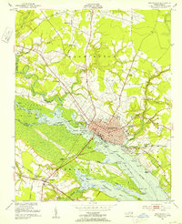 1951 Map of Chocowinity, NC, 1959 Print