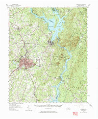 1957 Map of Albemarle, NC, 1966 Print
