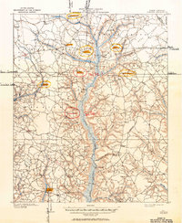 1909 Map of Sampson County, NC, 1950 Print
