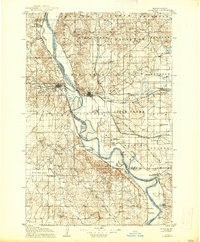 1907 Map of Bismarck, 1938 Print