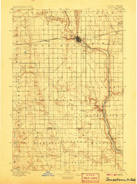 1896 Map of Jamestown, ND, 1906 Print