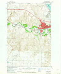 Download a high-resolution, GPS-compatible USGS topo map for Mandan, ND (1964 edition)
