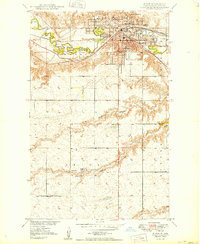preview thumbnail of historical topo map of Minot, ND in 1949