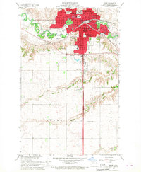preview thumbnail of historical topo map of Minot, ND in 1966