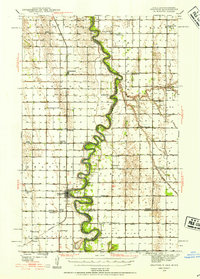 1939 Map of Drayton, 1954 Print