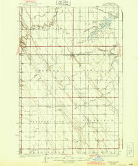 1936 Map of Emerado, 1943 Print