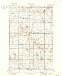 1932 Map of Wells County, ND, 1950 Print
