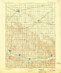 1896 Map of Holdrege, 1904 Print