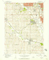 1956 Map of Papillion, NE, 1957 Print