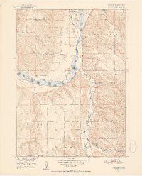 1950 Map of Verdigre NE, 1952 Print