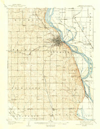 1907 Map of Nebraska City, 1940 Print