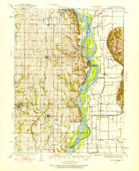 1935 Map of Nehawka, 1954 Print