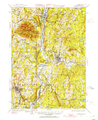 1926 Map of Claremont, NH, 1955 Print