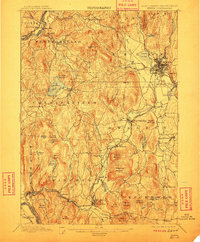 1898 Map of Keene, NH, 1911 Print