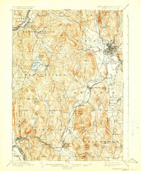 1898 Map of Keene, NH, 1930 Print