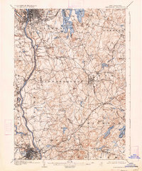 1905 Map of East Merrimack, NH, 1934 Print
