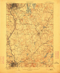 1905 Map of East Merrimack, NH, 1911 Print