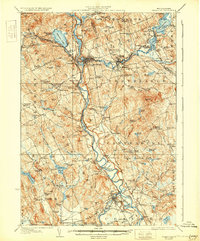 1927 Map of Tilton Northfield, NH, 1931 Print