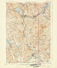 1927 Map of Tilton Northfield, NH, 1943 Print