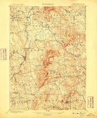 1900 Map of Francestown, NH, 1908 Print