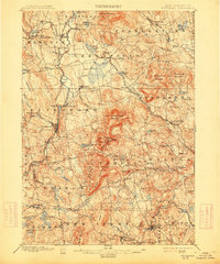 1900 Map of Francestown, NH, 1914 Print