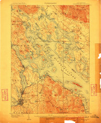 1909 Map of Winnepesaukee, 1911 Print