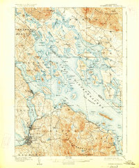 1909 Map of Winnepesaukee, 1926 Print