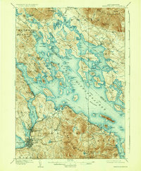 1909 Map of Winnipesaukee, 1935 Print