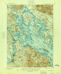 1909 Map of Winnipesaukee, 1945 Print