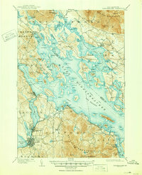 1909 Map of Winnipesaukee, 1950 Print