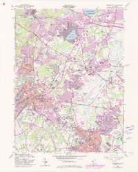preview thumbnail of historical topo map of Morristown, NJ in 1954