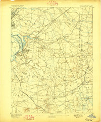 1893 Map of Bordentown, 1898 Print