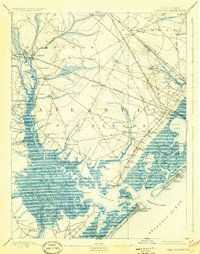 1893 Map of Great Egg Harbor, 1925 Print
