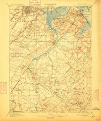 1901 Map of New Brunswick, 1909 Print