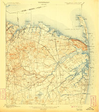 1901 Map of Sandy Hook, 1908 Print