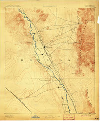 1893 Map of Las Cruces, 1908 Print