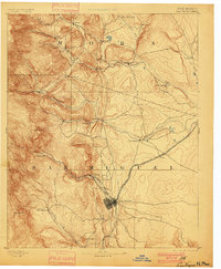 1893 Map of Las Vegas, NM, 1900 Print