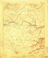 1894 Map of Watrous, NM, 1909 Print