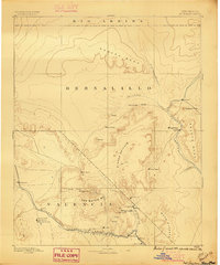 1892 Map of Mt. Taylor, 1896 Print