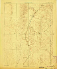 1885 Map of Pioche, 1906 Print