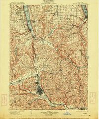1905 Map of Watkins Glen, 1914 Print