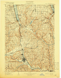 1905 Map of Watkins Glen, 1919 Print