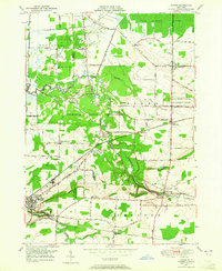 1949 Map of Akron, NY, 1965 Print
